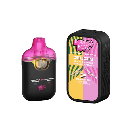 BODEGA BOYZ | DEUCES | PINEAPPLE SLUSHIE x STRAWBERRY MILK | LIVE RESIN DUAL CHAMBER AIO-active