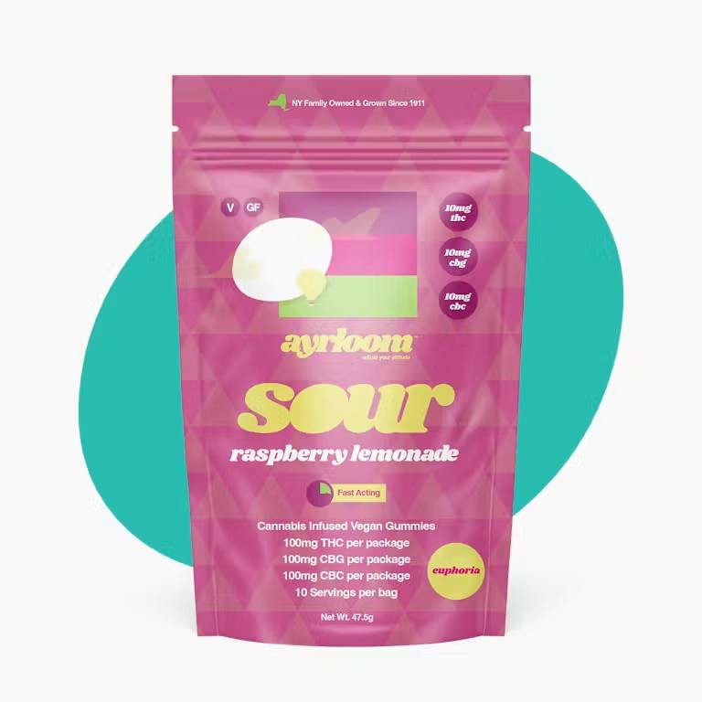 Product Ayrloom - Sour Raspberry Lemonade - 100mg - Gummy - 1:1:1 (10THC:10CBG:10CBC)