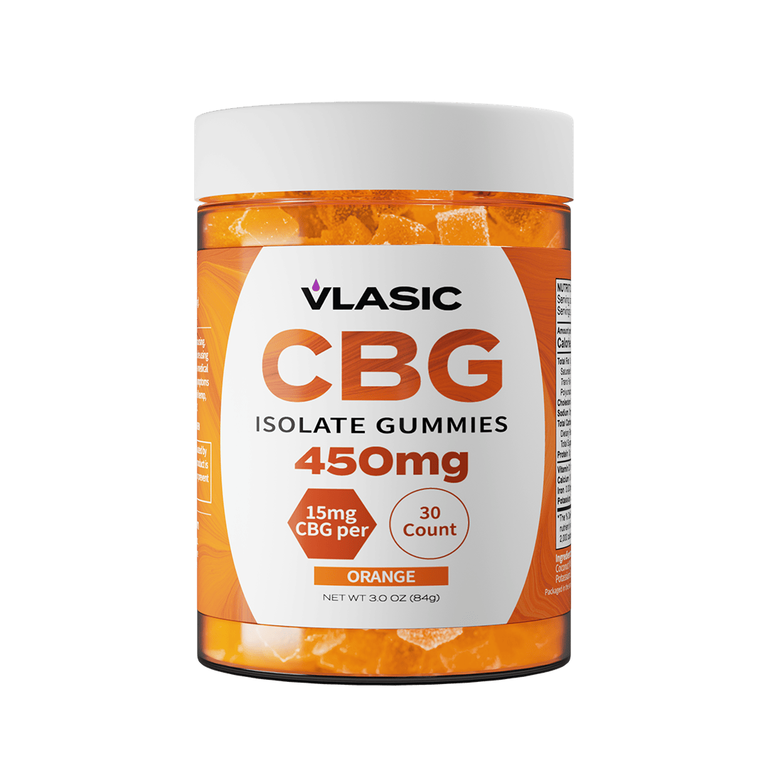 Orange - CBG Isolate Gummies | 30 count, 450mg by Vlasic Labs