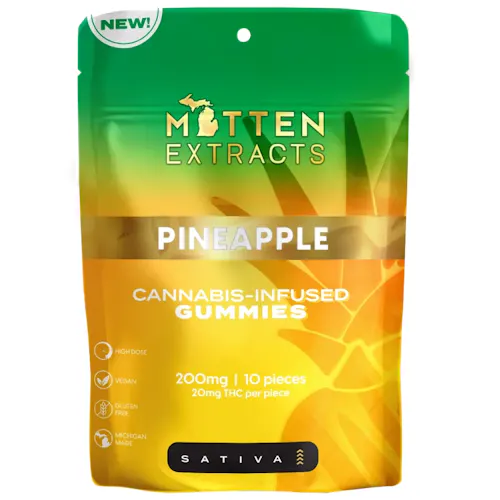 Mitten Extracts Pineapple Gummies 200mg Rec-active