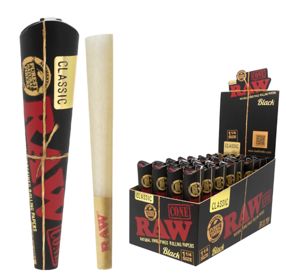 Product Raw - Classic Black Cones 1-1/4 - 6pk