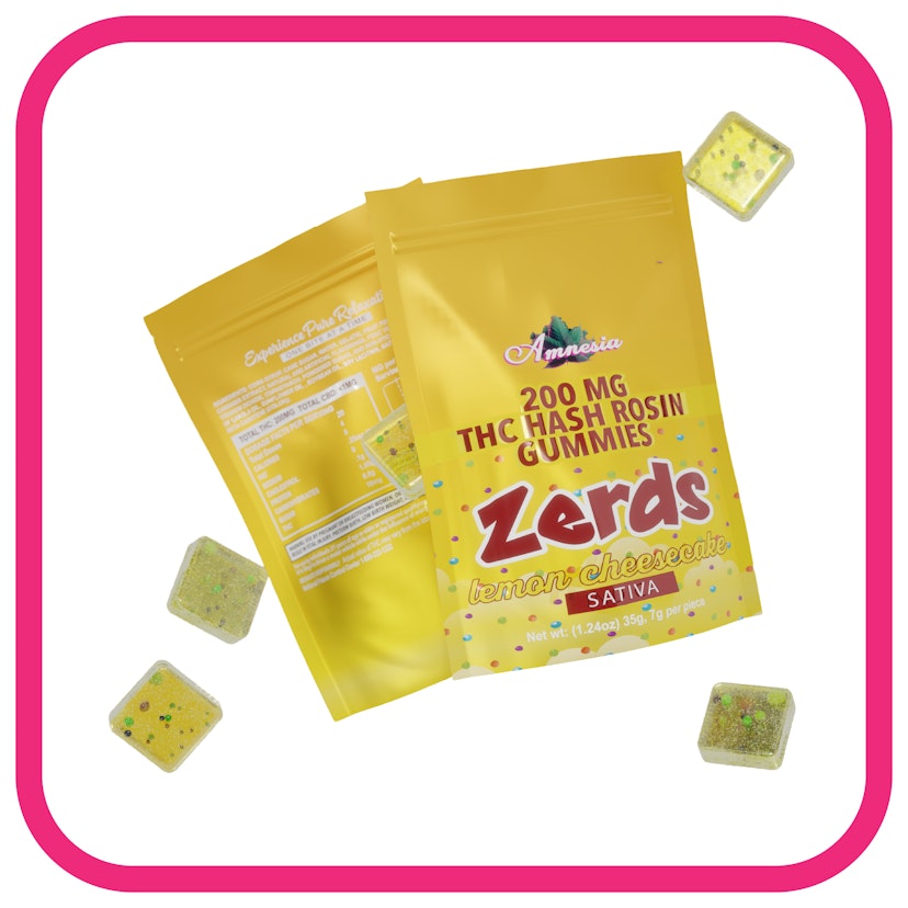 Zerds | 200mg Hash Rosin Gummies | Lemon Cheesecake