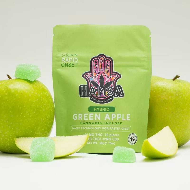 Hamsa Edible Gummies Green Apple