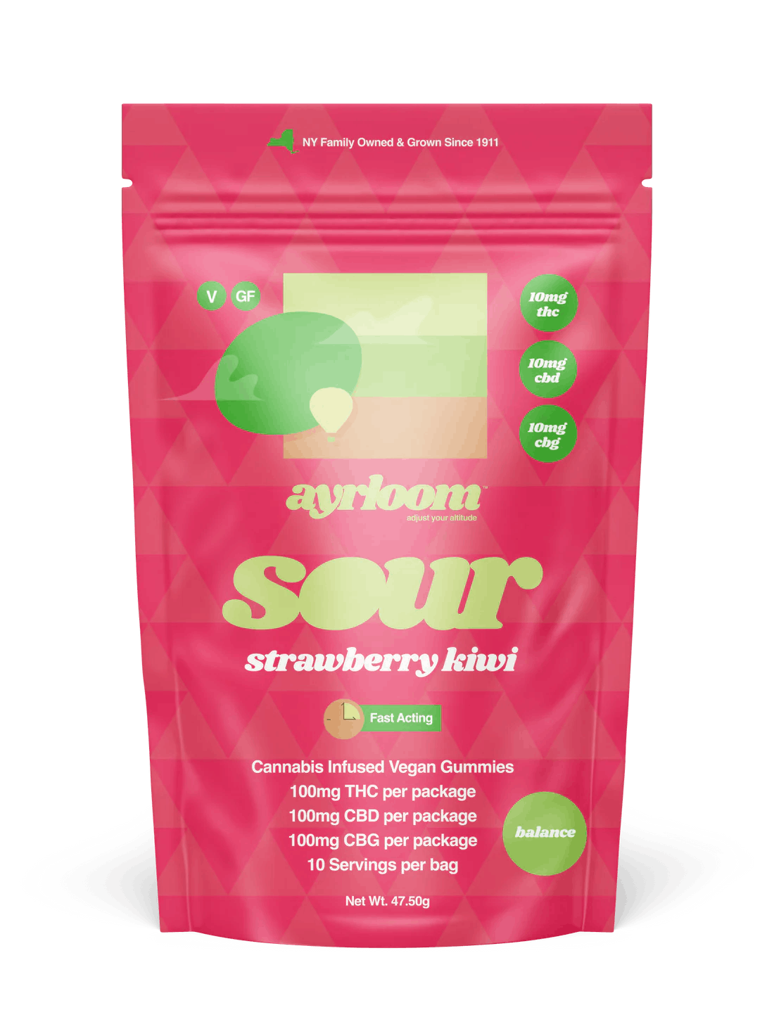 Ayrloom | Sour Strawberry Kiwi | 100mg | 10ct