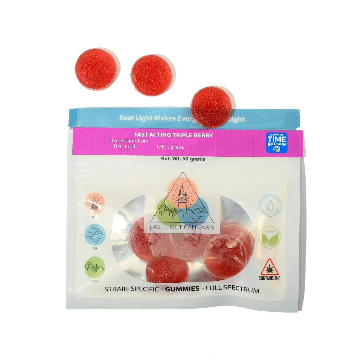 Image of Triple Berry Indica Fast Acting Gummies