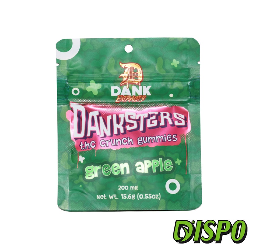 Dank Extracts Danksters - Green Apple Nerd 200mg Gummies