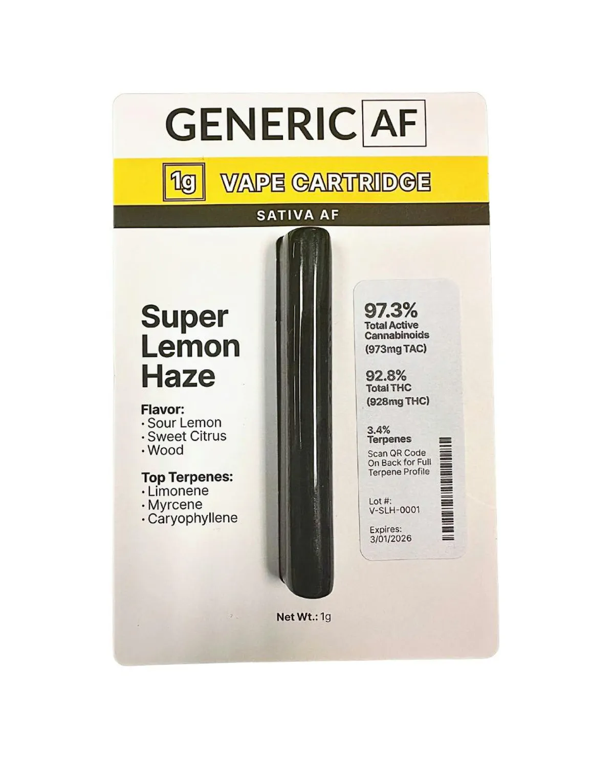 Generic AF Sweet Island Skunk Vape Cartridge - ZenZest - Generic AF ...