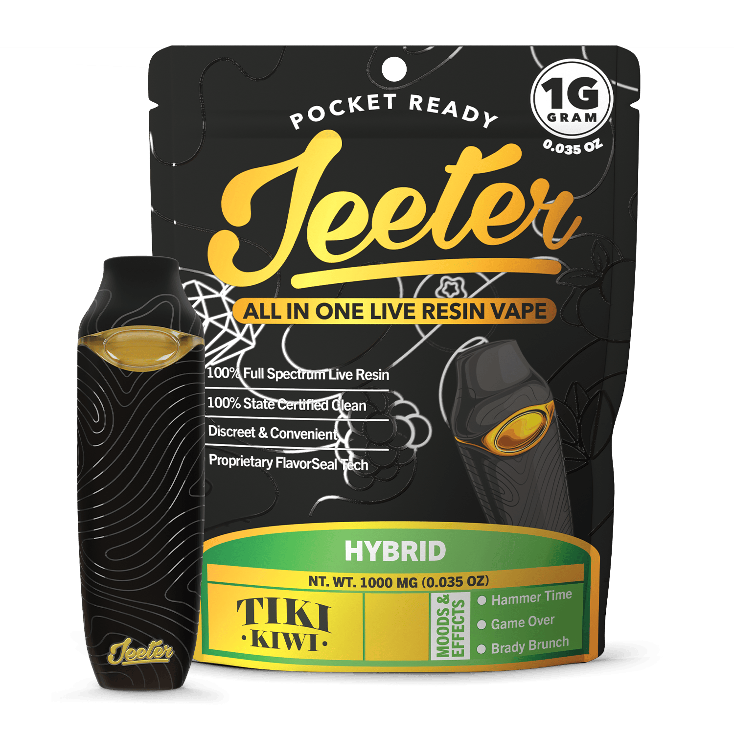 Product: Jeeter | Live Resin Disposable Vape - 1g - Tiki Kiwi