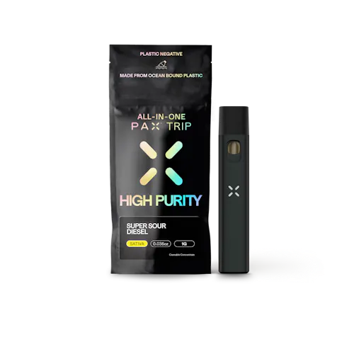 PAX Sour Diesel All In One High Purity THC Disposable Vape Pen 1000mg-active