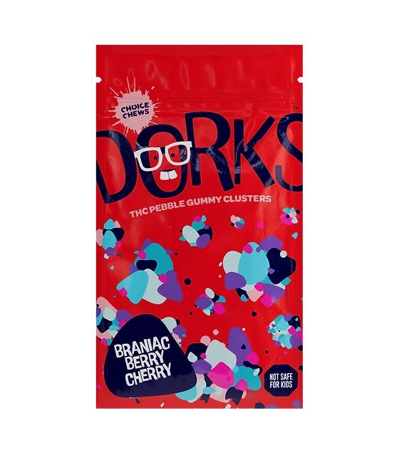 Product: Choice Chews x Dorks | Brainiac Berry Cherry Indica Pebble Gummy Clusters | 200mg