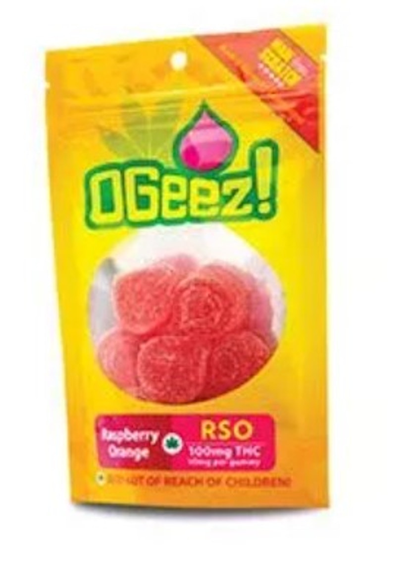 Ogeez! Raspberry Orange RSO Gummies 100mg 10pk