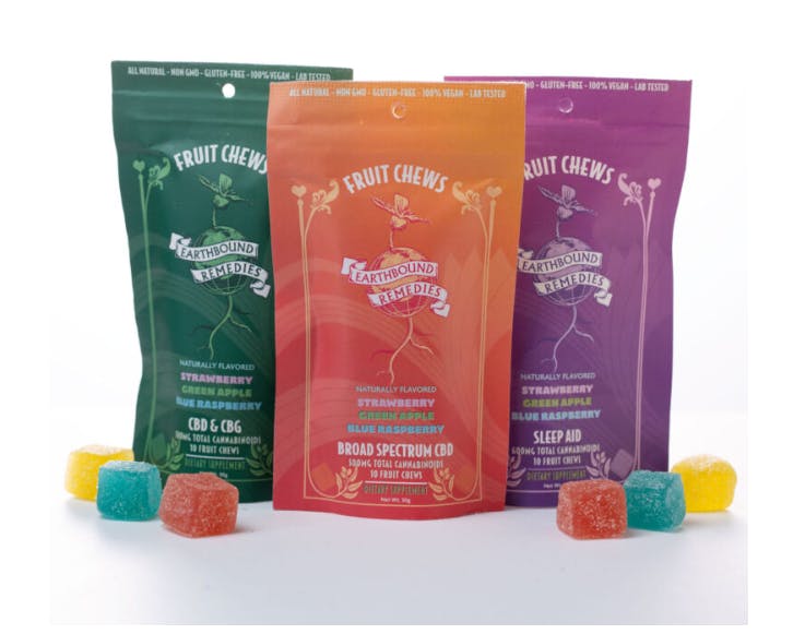 500mg | Fruit Chew Gummies | CBD & CBG | Earthbound Remedies