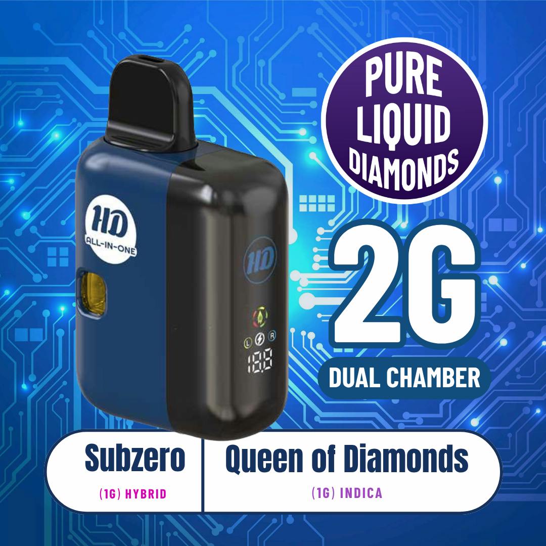 Product: High Definition | Subzero x Queen Of Diamonds | Liquid Diamonds Disposable | 2g | Hybrid