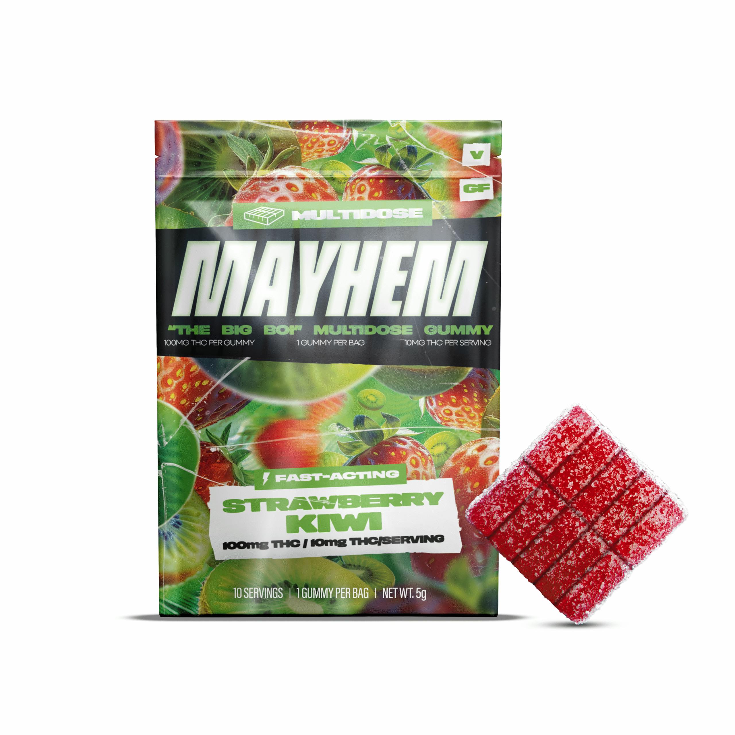 Edibles | Mayhem | Strawberry Kiwi | 100mg