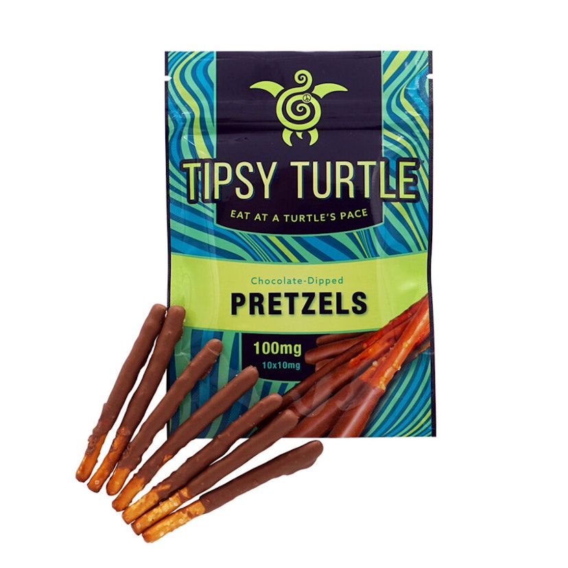 Tipsy Turtle Edibles: Chocolate Dipped Pretzels 100mg