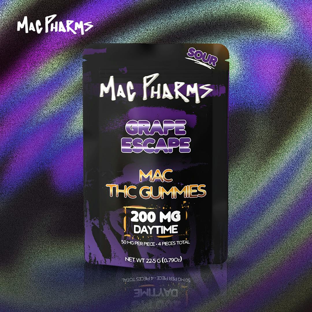 Mac Pharms - 200mg Gummies - Sour Grape Escape