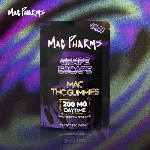 Mac Pharms - 200mg Gummies - Sour Grape Escape