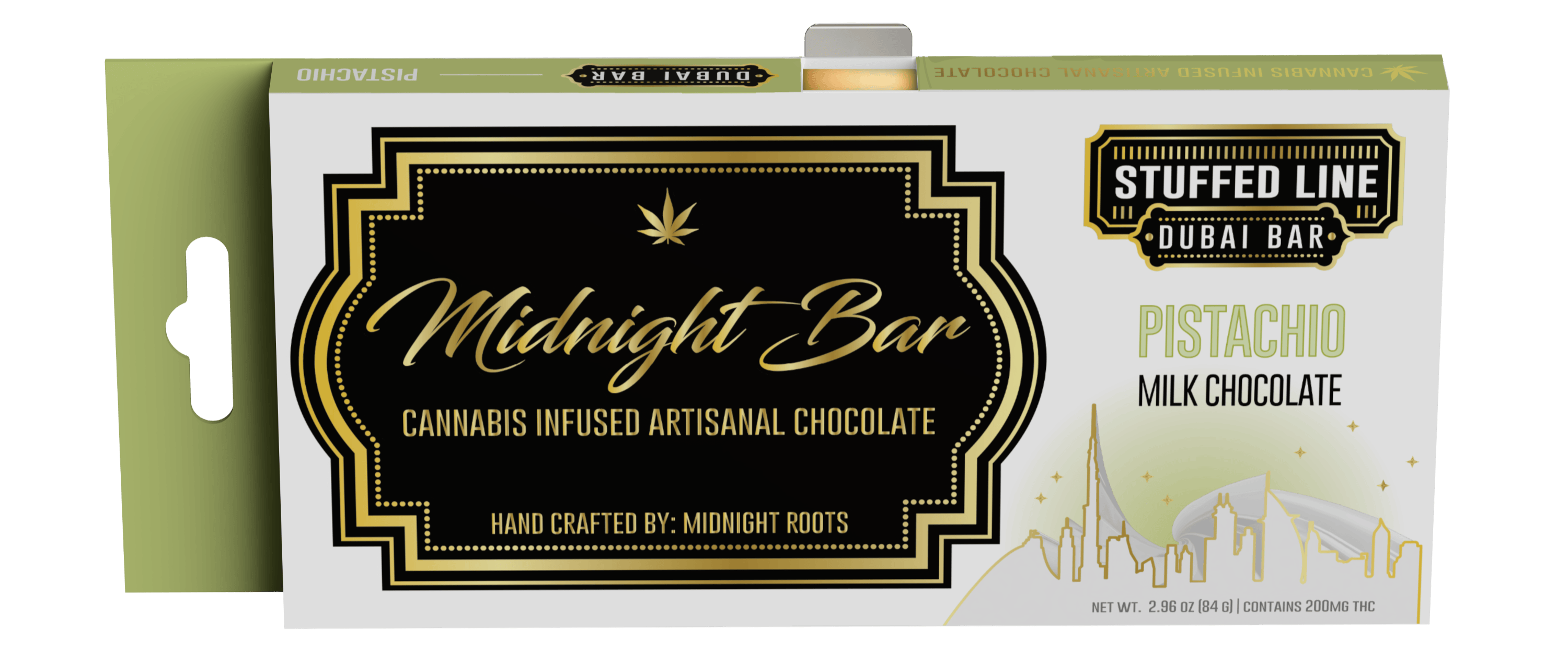 Midnight Roots | Dubai Bar - 200mg - Pistachio Milk Chocolate