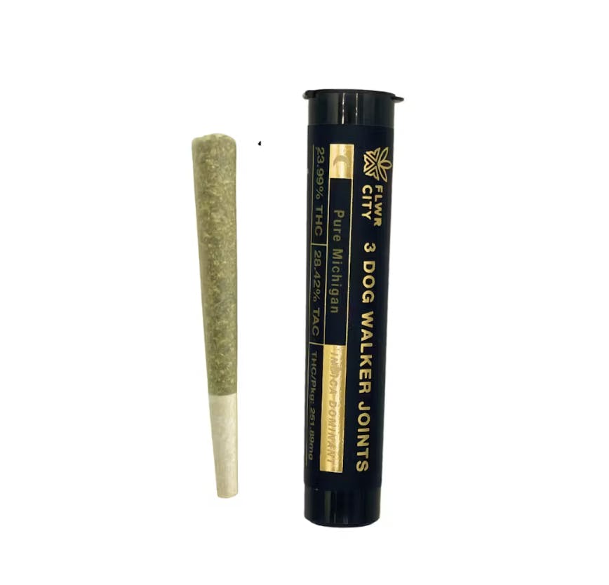 FLWR CITY- 0.35g Dogwalker Pre roll joints 3pk-Pure Michigan