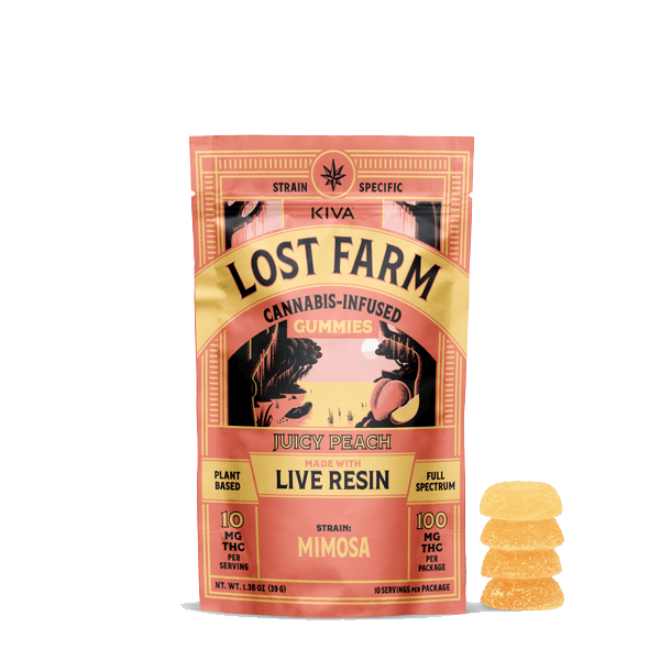 Product: Juicy Peach | 20mg x 10pk | Live Resin Infused | Lost Farms