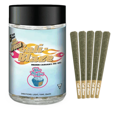 Blue Muffin Liquid Diamond Pre-Roll 5-Pack | 3.5g - PRE_ROLLS by Cali-Blaze at King of Budz