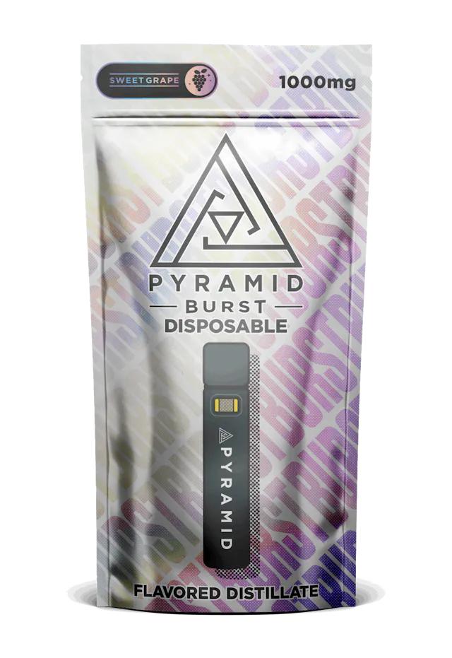Pyramid Burst Disposable Sweet Grape 1g (hybrid, disposables)