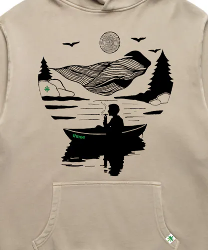THTree Sweatshirt | Boat On Lake | XXL – Tan Faded-1