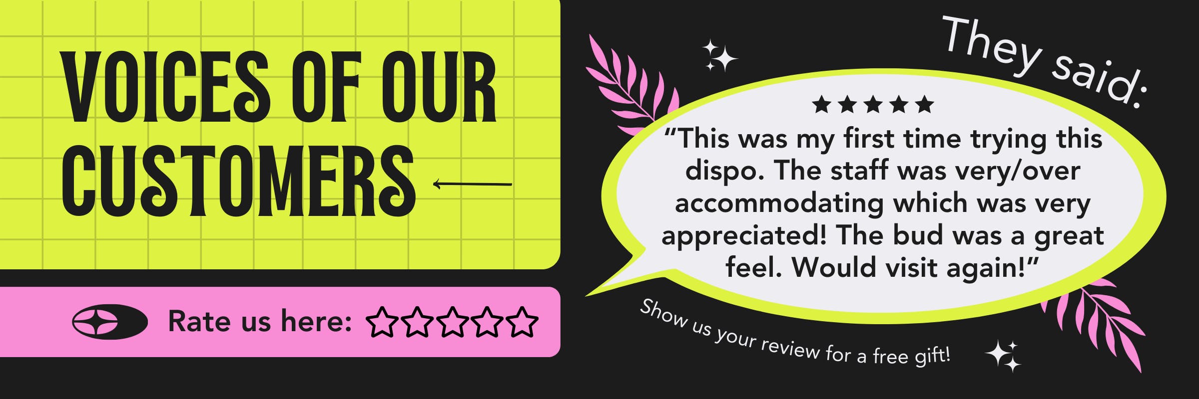 Leave us a review for a free gift!