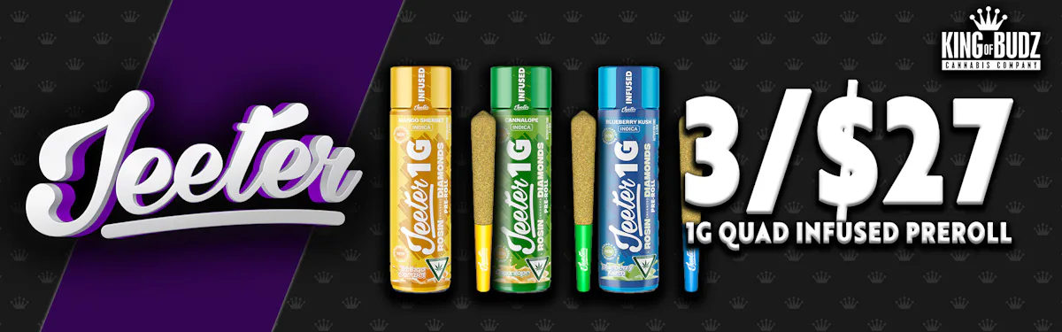 Jeeter - 1g Quad Infused Preroll - 3 for $27