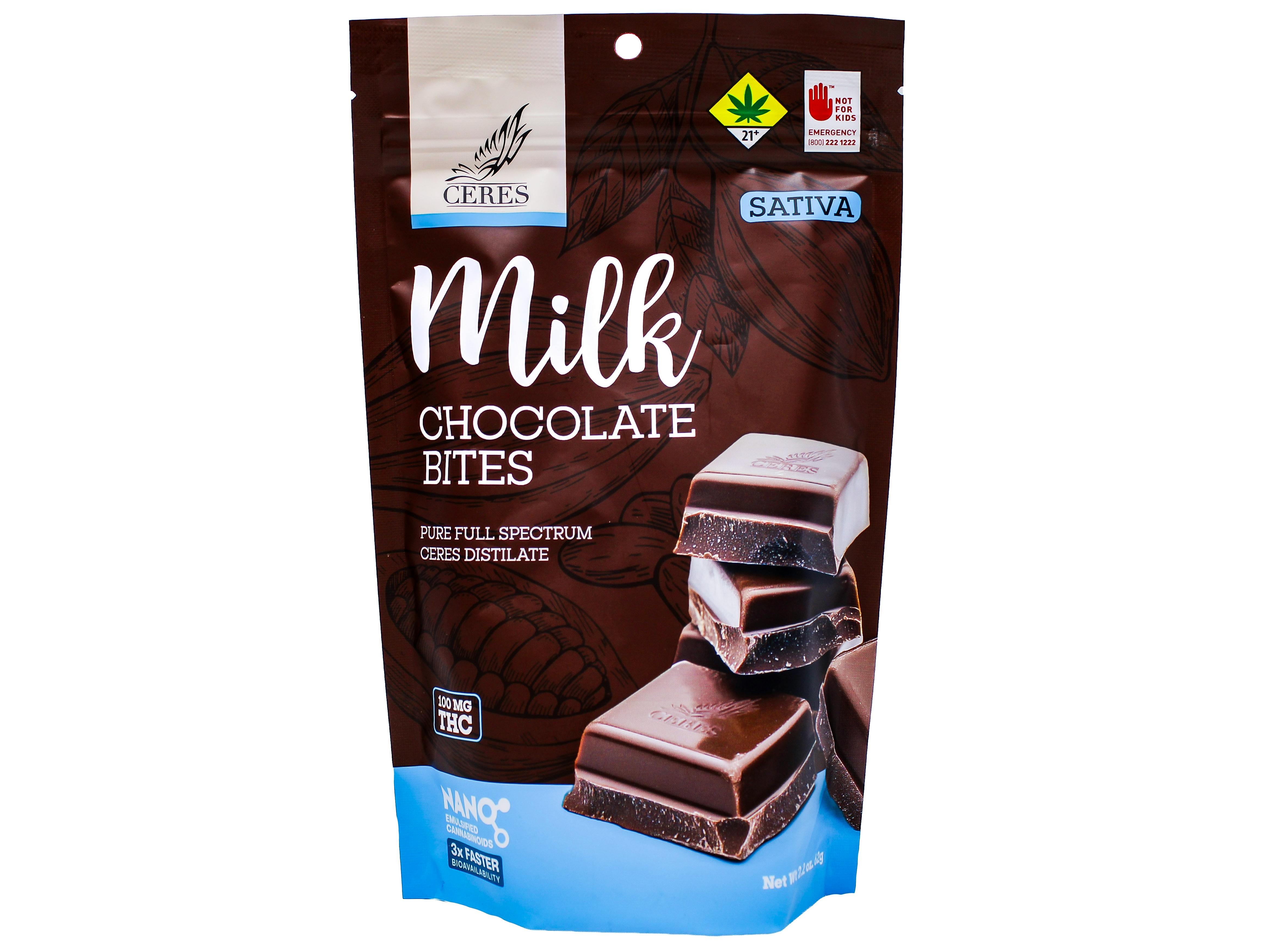 CER Milk Chocolate Bites Sativa 10pk 100mg 8222989653 | Cannabis