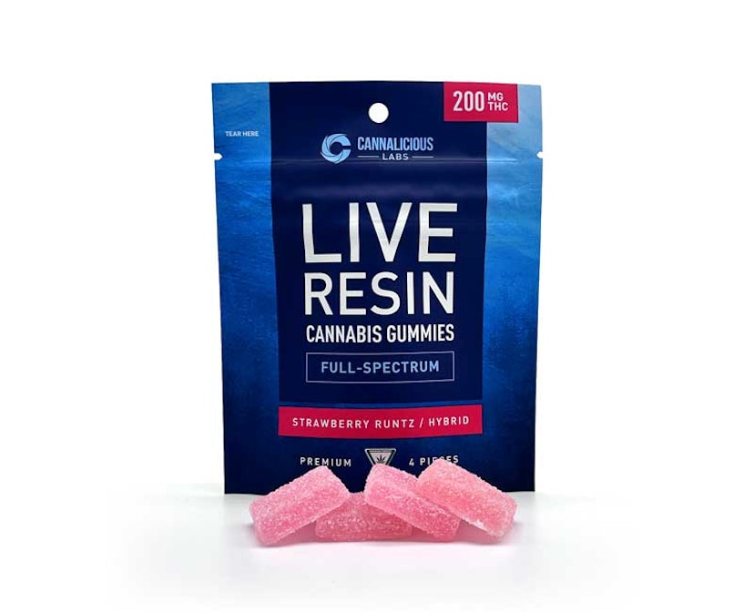Cannalicious Labs - Strawberry Runtz Live Resin 200mg Gummies