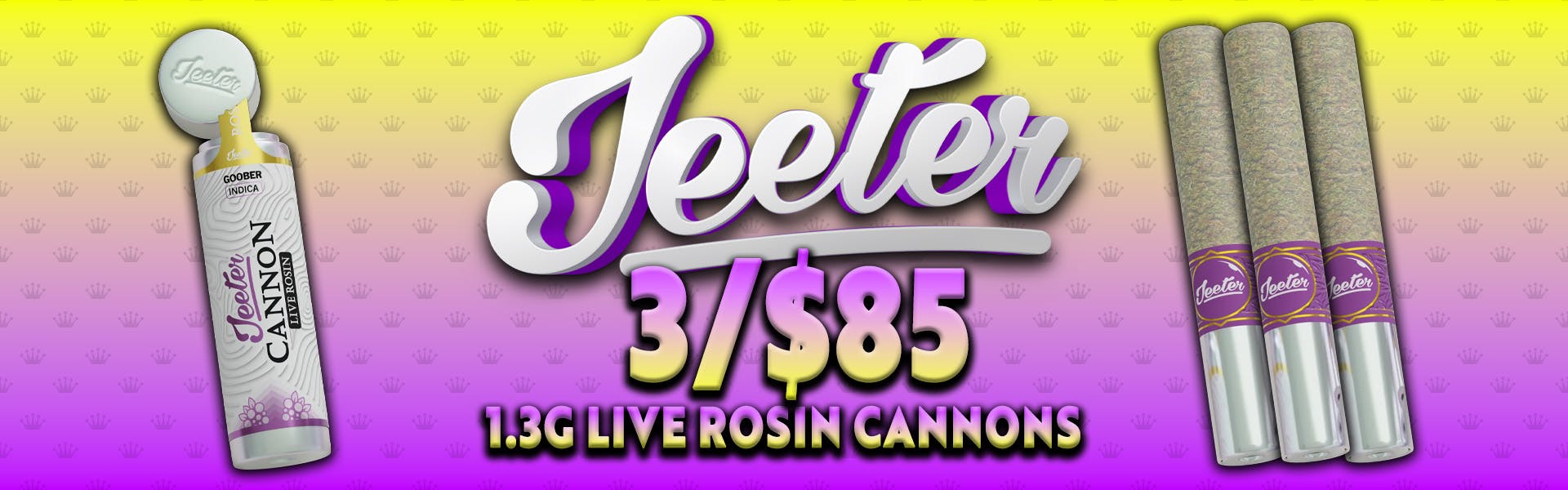 3 FOR $85 JEETER 1.3G LIVE ROSIN CANNONS