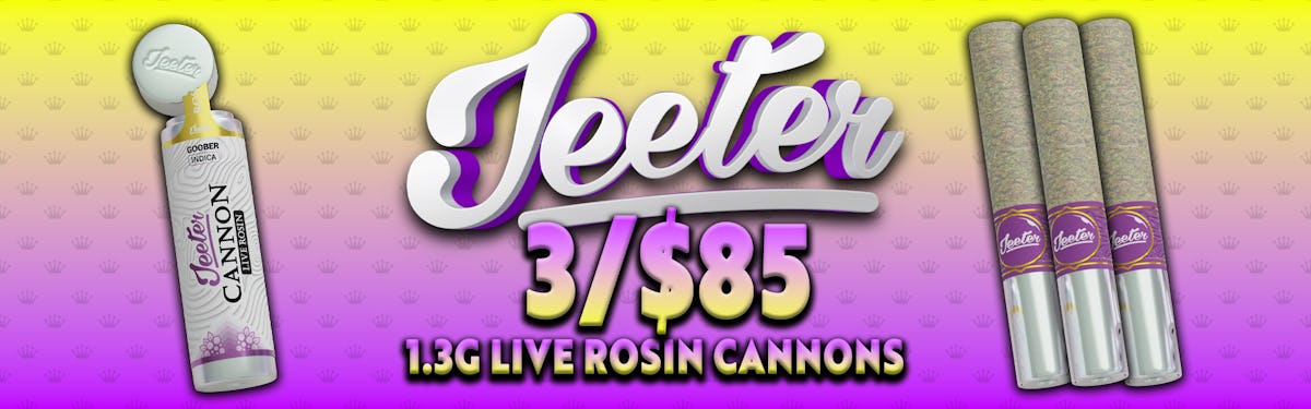 3 FOR $85 JEETER 1.3G LIVE ROSIN CANNONS