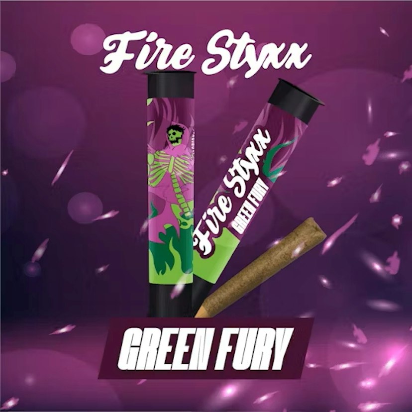 Fire Styxx 1g Infused Preroll Green Fury