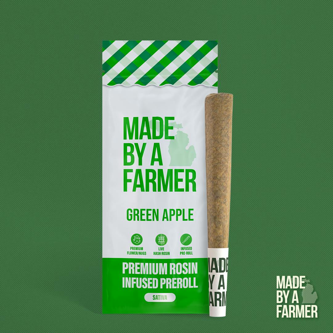 Made By A Farmer - Infused Preroll - - Sativa - **GREEN APPLE** (2/$16)