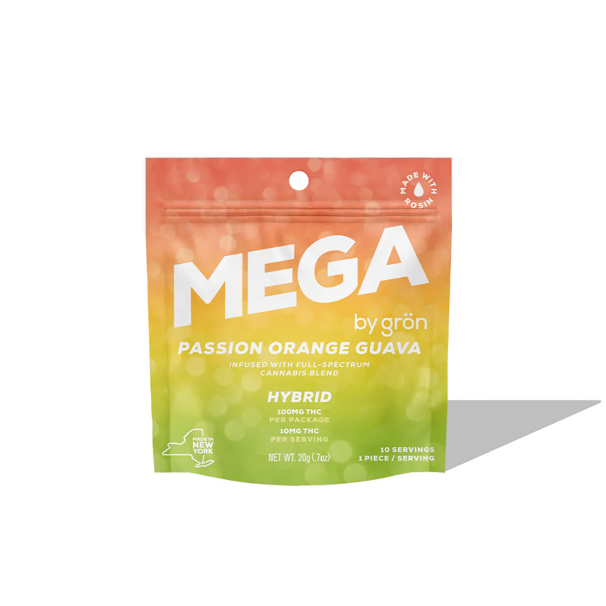 Passion Orange Guava Mega 1pc | THC Edible, Cannabis Gummy