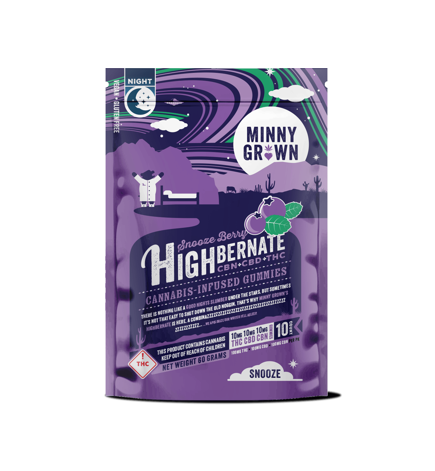 MG | Edibles THC | Gummies | 10pk | Highbernate Snooze Berry 1:1:1