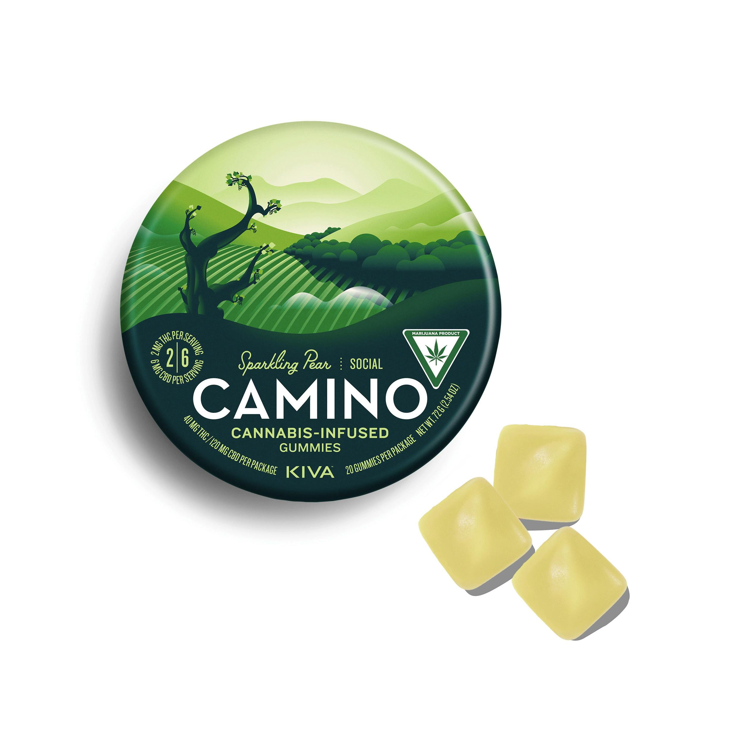 Camino Sparkling Pear THC:CBD Gummies