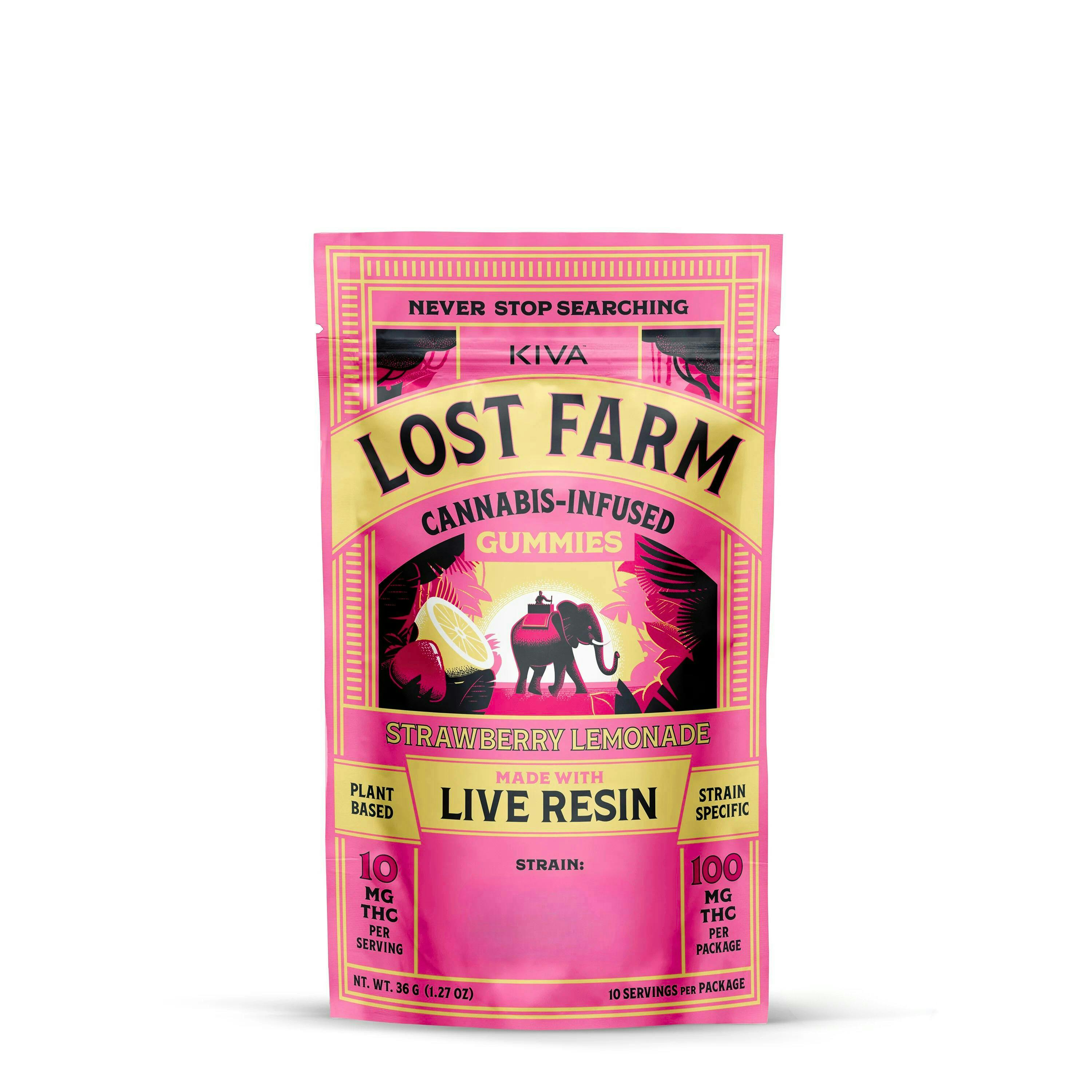 Lost Farm | Strawberry Lemonade X Napa | Resin Gummies | 100mg | 10pk