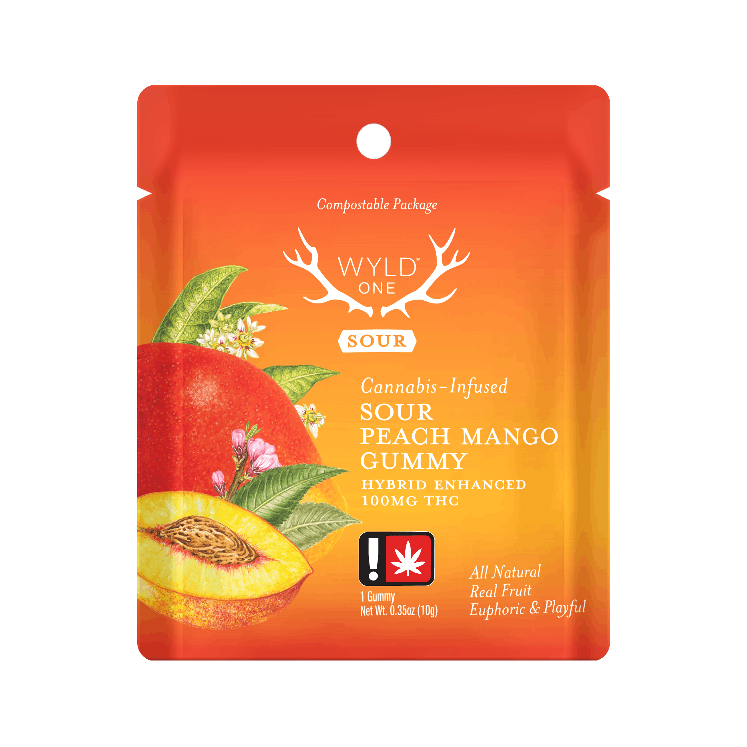 Photo of Sour Peach Mango Wyld Ones 100MG Gummy (Wyld)