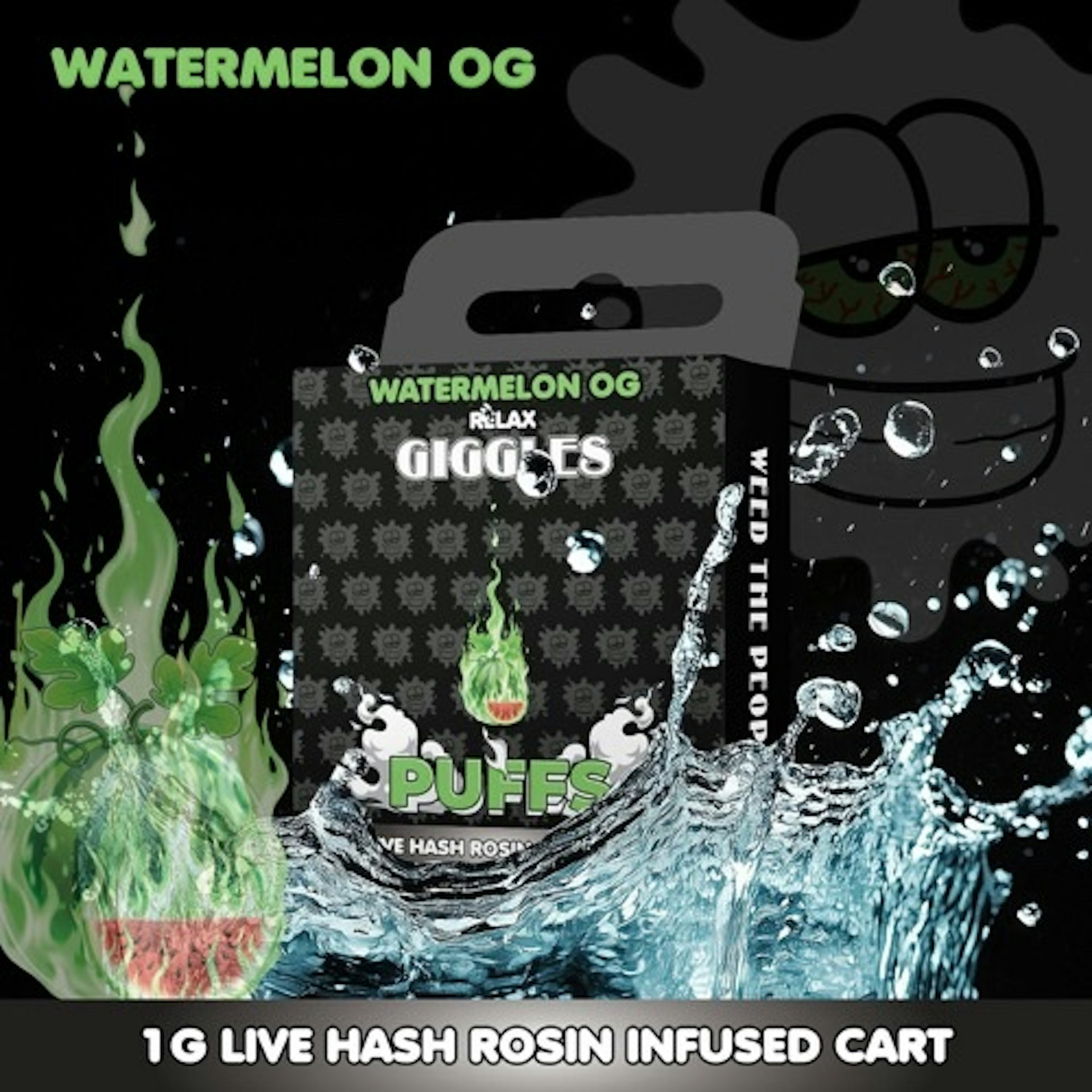Giggle Puffs - Watermelon OG Live Rosin Infused Cartridge