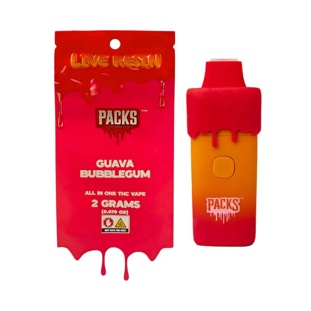 PacksPod Live Resin Disposable Guava Bubblegum 2g (hybrid)