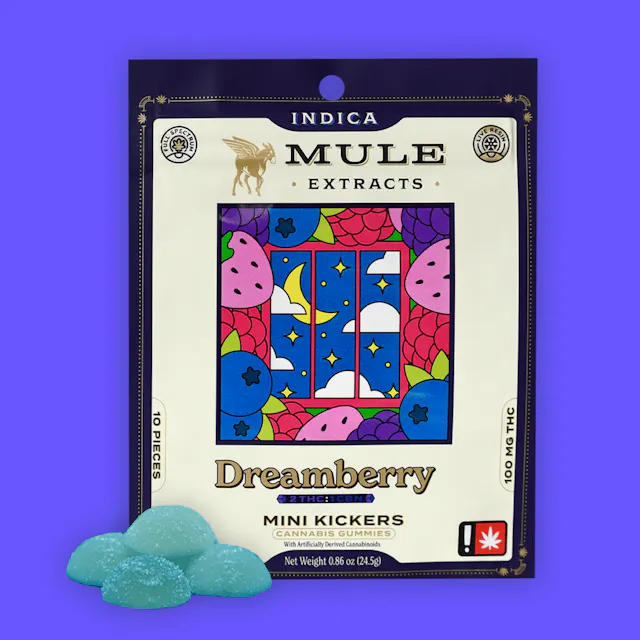 Mule Extracts Gummies Dreamberry 1 THC : 2 CBN 10pk/100mg (indica, 1g)