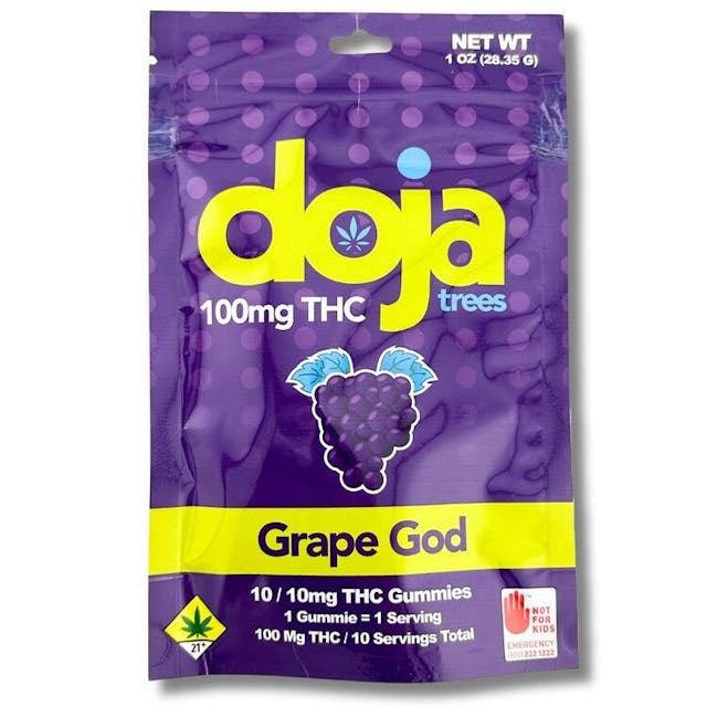 Doja Trees Gummy - Grape God - 10 x 10mg - 100mg THC