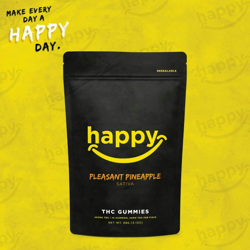 Happy | 200mg THC Gummies | Pleasant Pineapple (Sativa)