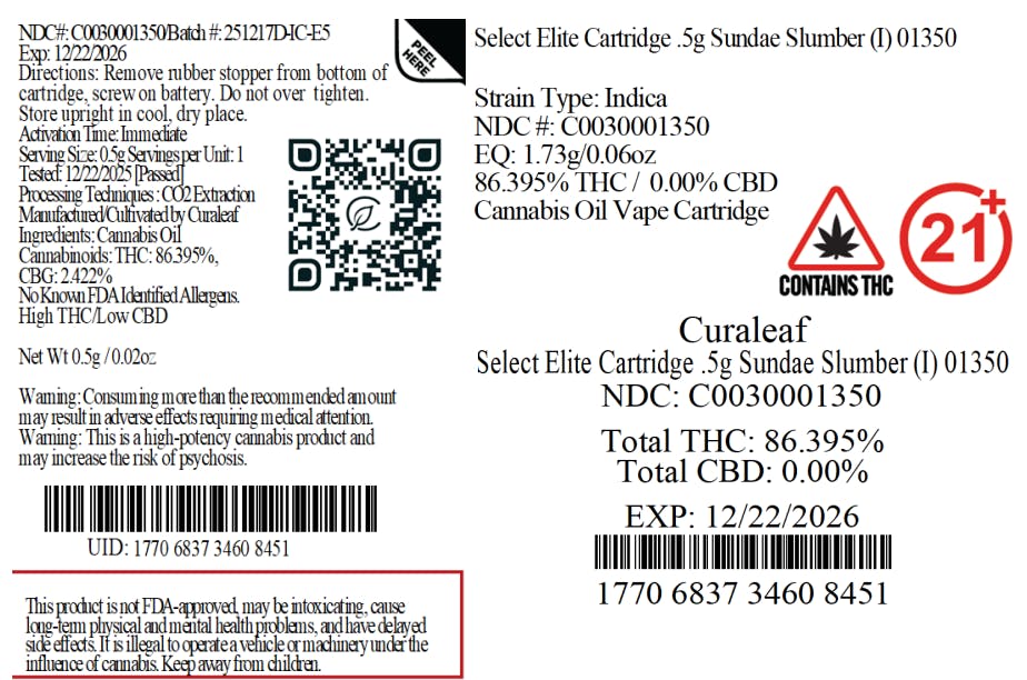 Sundae Slumber Select Elite Cartridge T432 (01350) | Still River Wellness
