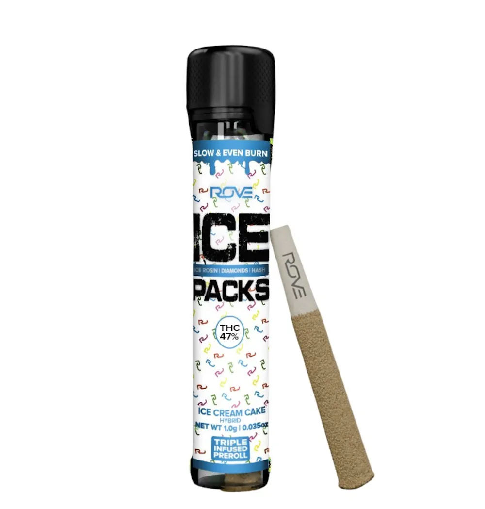 Product Rove - Ice Cream Cake - 1g - Ice Hash & Diamonds Infused Preroll