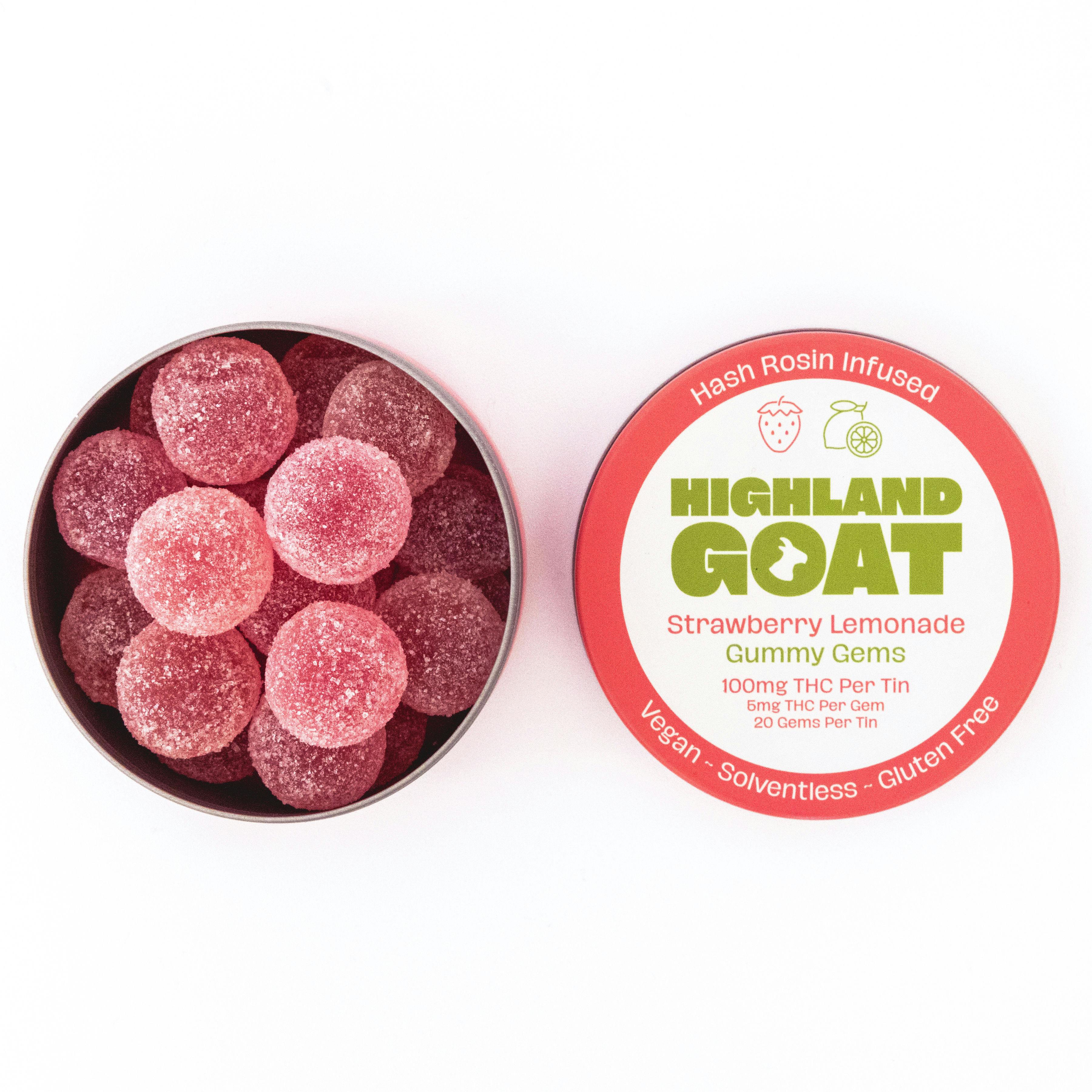 Strawberry Lemonade Gem Hash 20pk cannabis product by Highland Goat