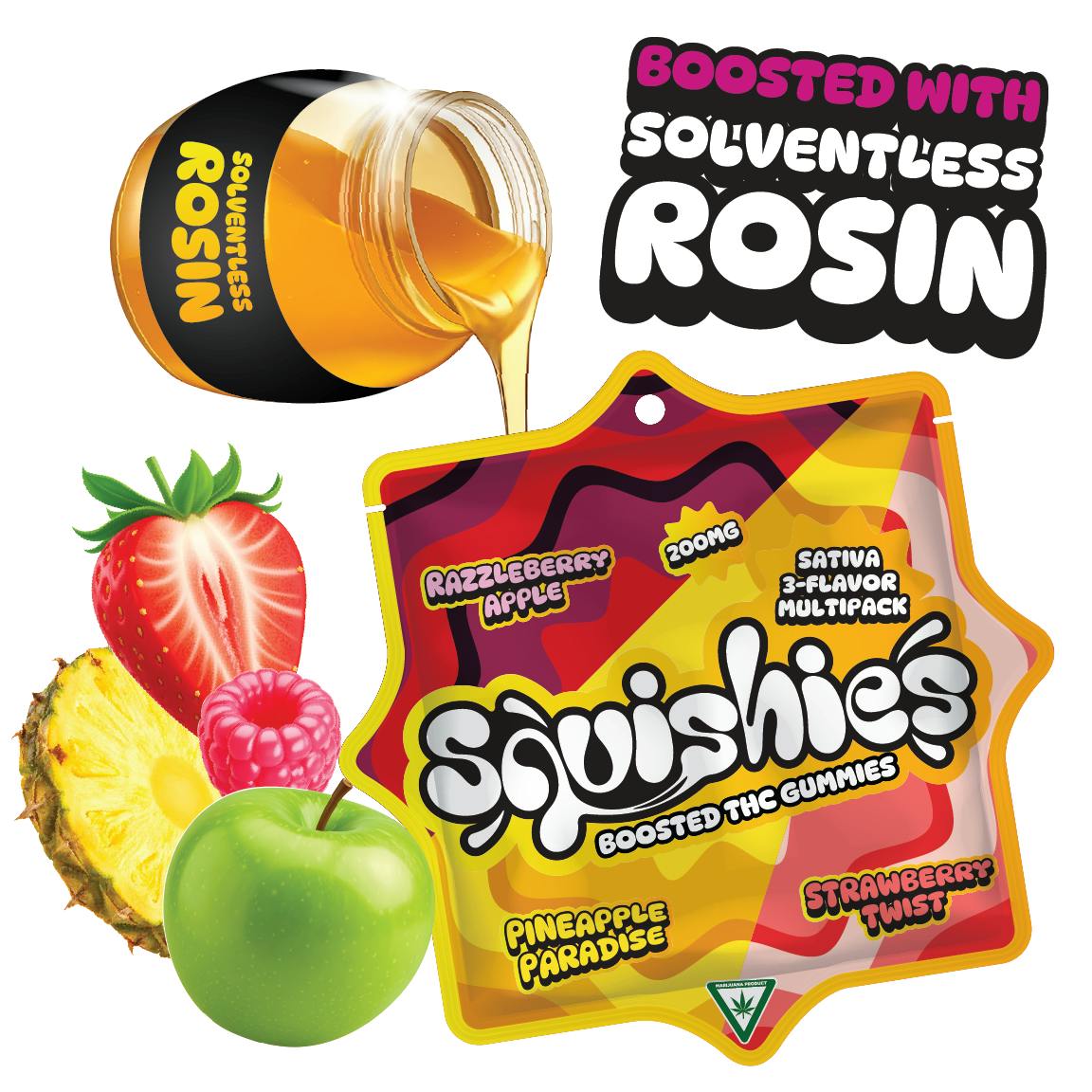 Party Favors - Squishie's Rosin Gummies - (200mg) - Sativa - **MULTIPACK** (3/$25)