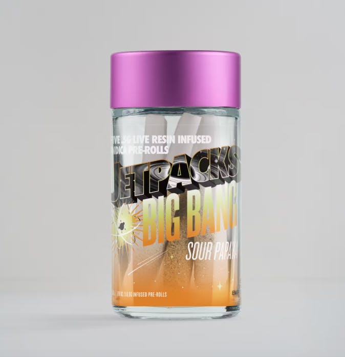 Jetpacks Sour Papaya Infused Pre Roll 5 Pack